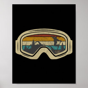Poster Retro Ski Goggles Montagne Vacances hiver neige Sk