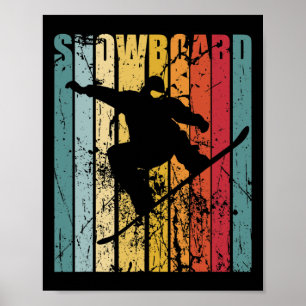 Poster Retro Snowboard Snowboard Ski Vacances Snowboar