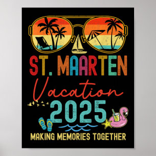 Poster Retro St. Maarten Vacation 2025 Souvenirs Correspo