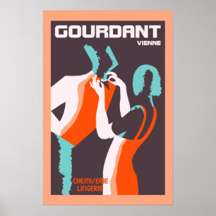 Poster Retro style Art Deco French fashion ad