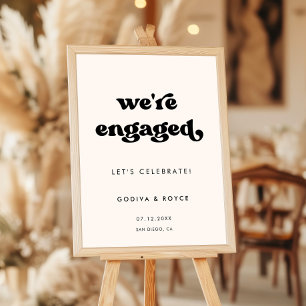 Poster Retro stylish Nous sommes engagés Engagement