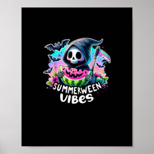 Poster Retro Summerween Vibe Watermelon Ghost Skin été