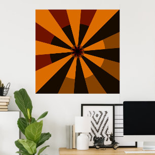 Poster Retro Sun Mid Century Abstract Art