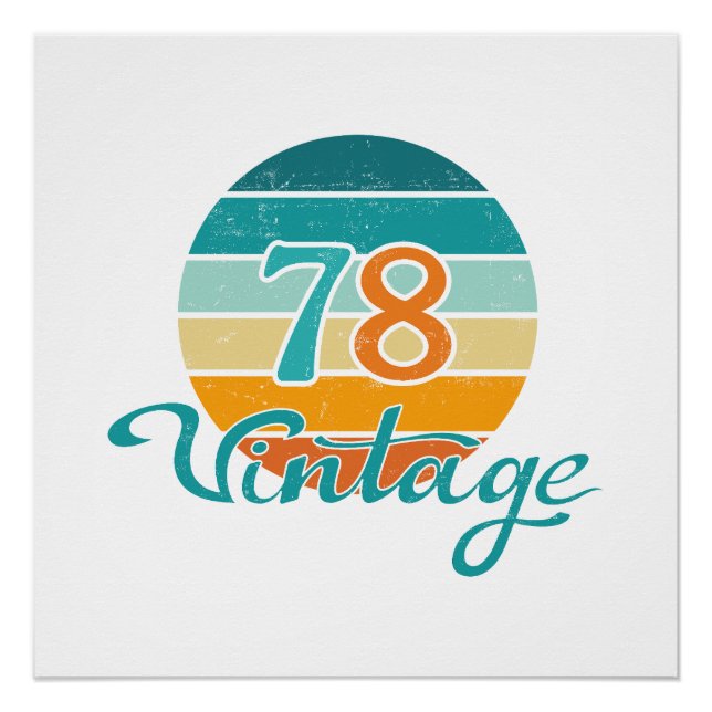 Poster Retro Sunset 78 Vintage Distressed (Devant)