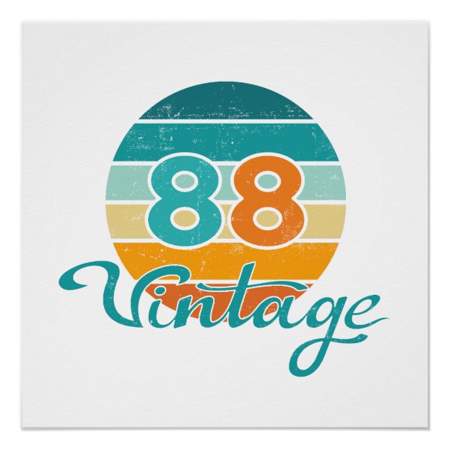 Poster Retro Sunset 88 Vintage Distressed (Devant)