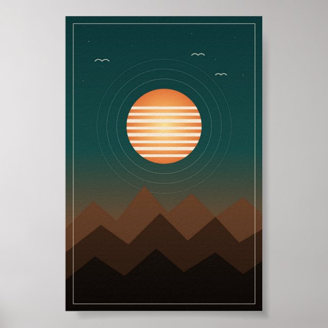 Poster Retro Sunset Ridge (Devant)