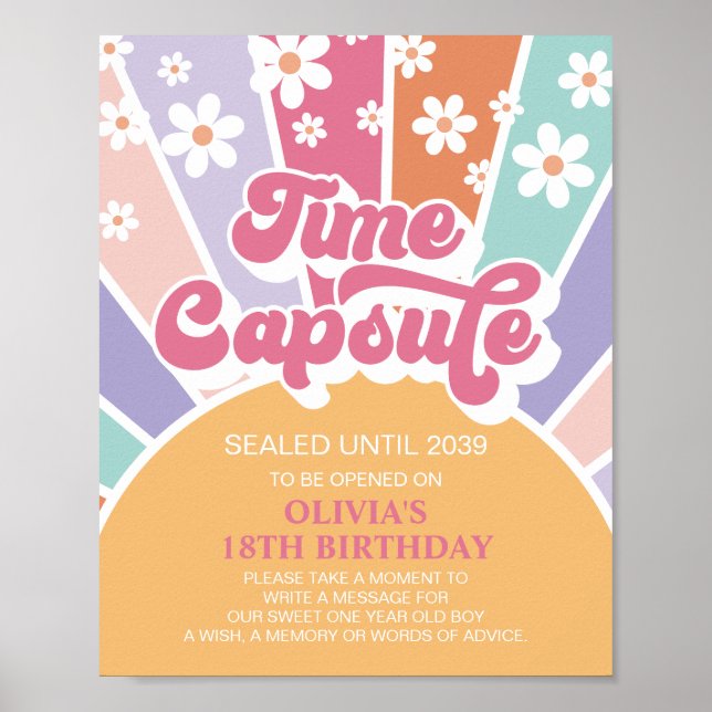 Poster Retro Sunshine 1er Anniversaire Heure Capsule (Devant)