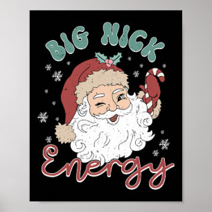Poster Retro Super Big Nick Père Noël Energy Fun Noël X