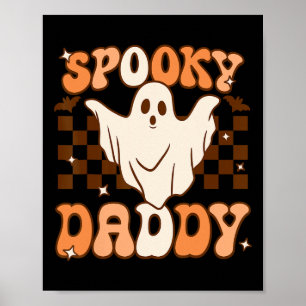 Poster Retro Super Halloween Ghost Éffrayant Daddy Costum