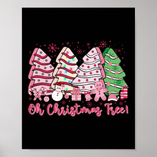 Poster Retro Super rose Oh Noël Arbre gâteaux Debbie C