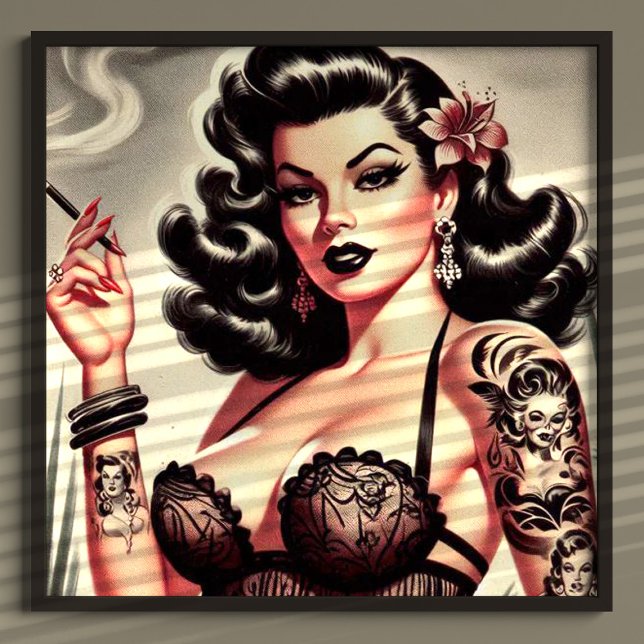 Poster Retro Tatto Goth Girl (Créateur téléchargé)