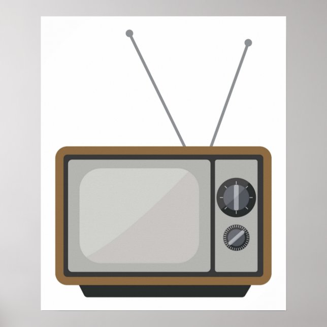 Poster Retro Télévision Set Illustration TV Graphic (Devant)
