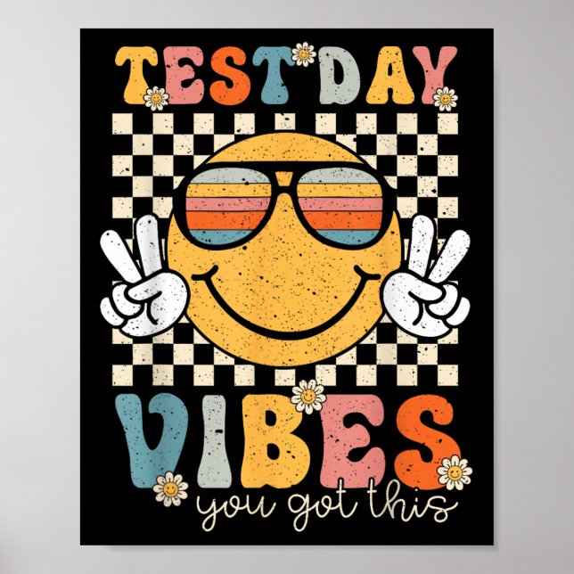 Poster Retro Test Day Vibes You Got This Motivation Teach (Devant)