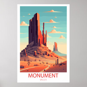 Poster Retro Travel Monument Valley Destination Wall Art