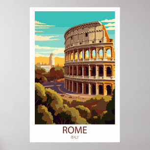 Poster Retro Travel Rome Italie Destination Wall Art