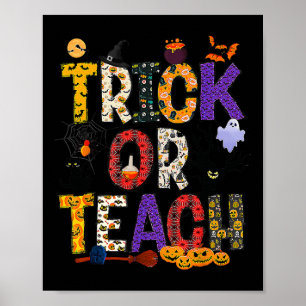 Poster Retro Trick Ou Enseignant Enseignant Costume Hallo