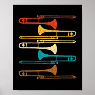 Poster Retro Trombone - Jazz