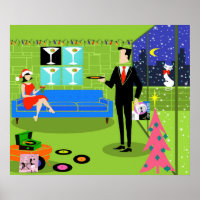 Poster rétro Urban Christmas Couple
