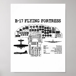 Poster Retro Usa 2ème guerre mondiale B-17 Pit Usa Warpla