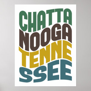 Poster Rétro vague de Chattanooga Tennessee