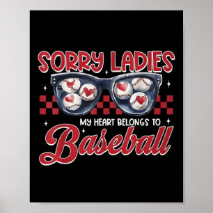 Poster Retro Valentines Baseball Garçon Mon Coeur Apparti