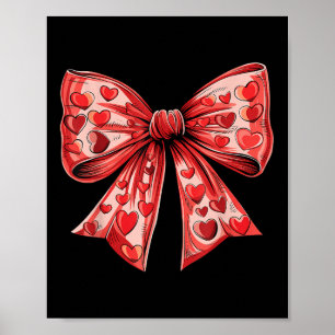 Poster Retro Valentines Day Coeur Coquette Bow Femmes Enf