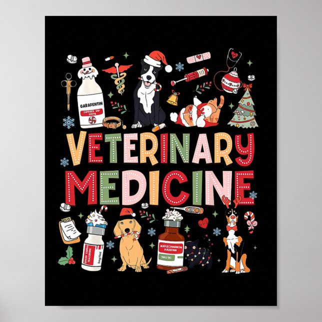 Poster Retro Vet Tech Vet Cat Amoureux des chiens C (Devant)