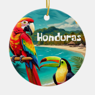Poster Retro Viaje de Honduras Keramik Ornament