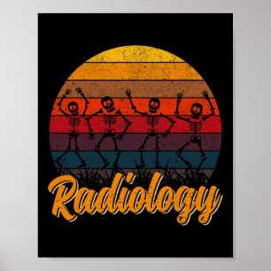 Poster Retro Vinitage Danser Skeleton Radiologie Technici
