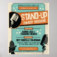 Retro Vintage Grunge Stand Up Comedy Show