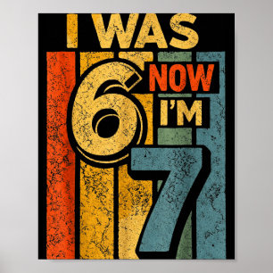 Poster Rétro vintage j'avais 6 7 ans drôle 67 ans garçon