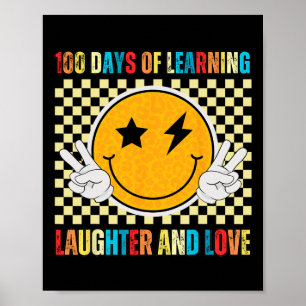 Poster Retro Vintage Joyeux 100 Jours D'École Pour Les En