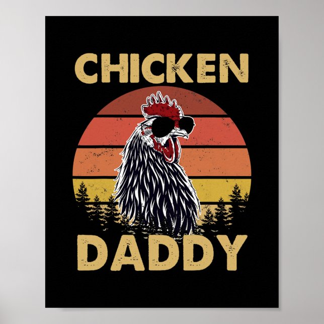 Poster Retro Vintage Poulet papa Poulet de poulet Papa pè (Devant)