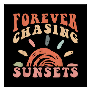 Poster Rétro Vintage pour toujours Chasse Couchers de sol