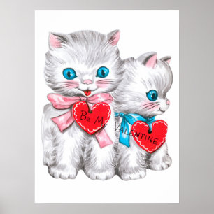 Poster Retro vintage Valentine Chats