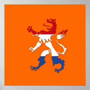 Poster Rétro vitesse effrénée néerlandaise d'héraldique