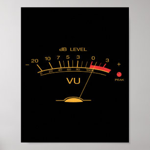 Poster Retro Vu Meter Audio Ingénieur Vintage M'enregistr