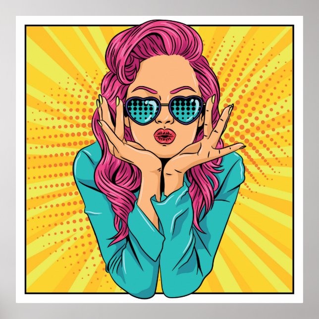 Poster Retro woman (Devant)