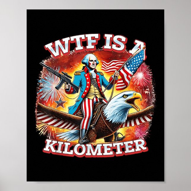 Poster Rétro Wtf est un kilomètre drôle patriotique améri (Devant)
