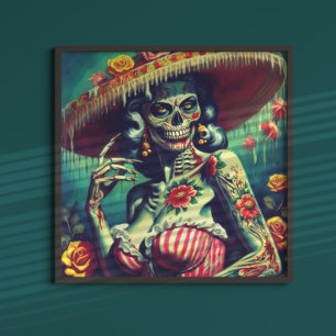 Poster Retro Zombie Pin-up