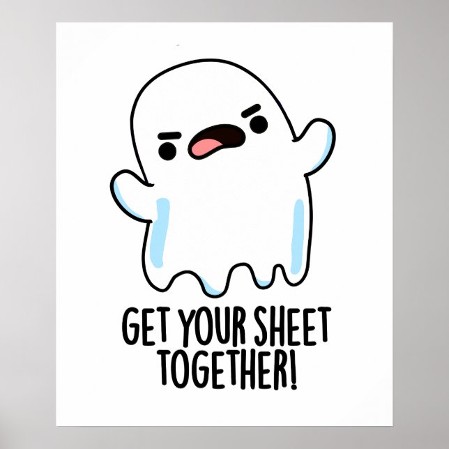 Poster Retrouvez votre feuille ensemble Funny Ghost Pun (Devant)