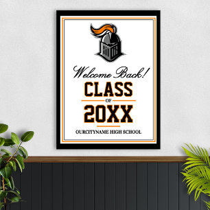 Poster Réunion de classe de mascotte de l'école Bienvenue