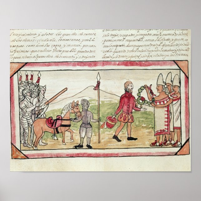 Poster Réunion de Hernando Cortes et Montezuma (Devant)