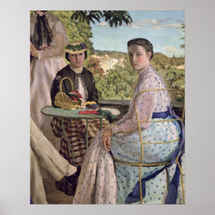 Poster Réunion familiale, détail de deux femmes, 1867