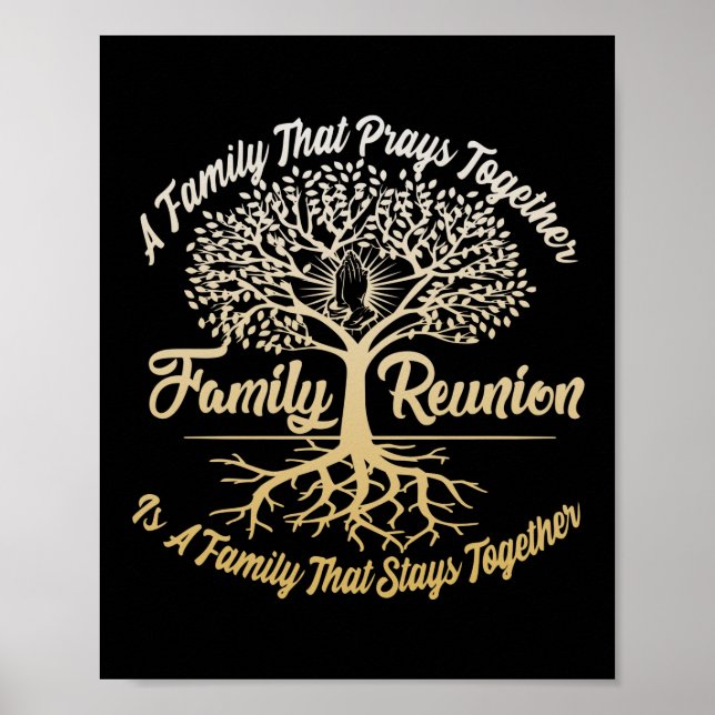 Poster Réunion Familiale Une Famille Prie Ensemble (Devant)