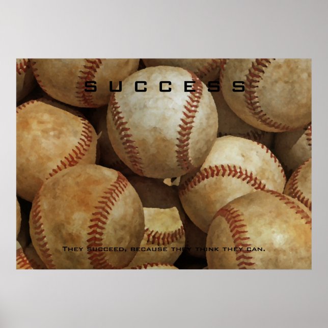 Poster Réussite Baseball Artwork Motivational Inspire (Devant)