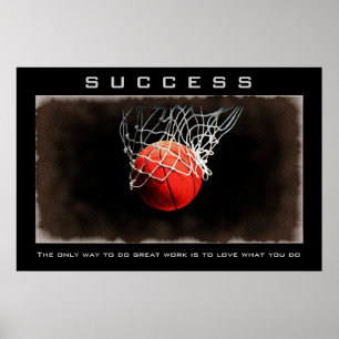 Poster Réussite Gros plan Basketball Artwork Motivation
