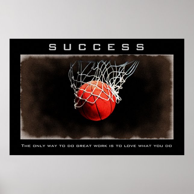 Poster Réussite Gros plan Basketball Artwork Motivation (Devant)
