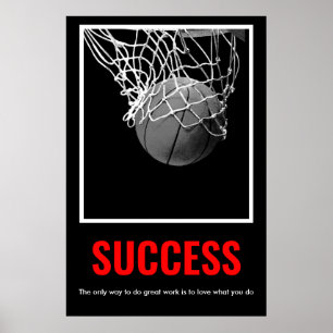 Poster Réussite Motivation Basketball tendance