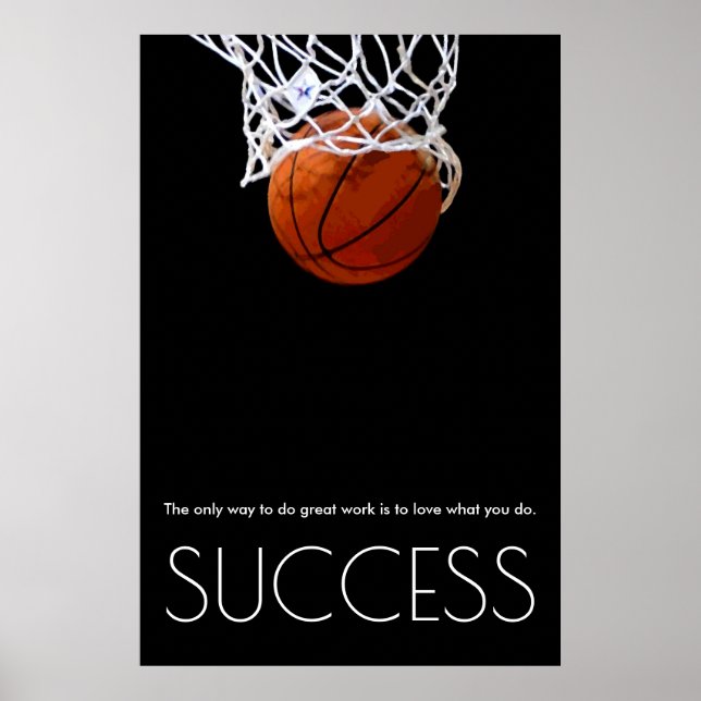 Poster Réussite Motivation Basketball tendance Stylish (Devant)